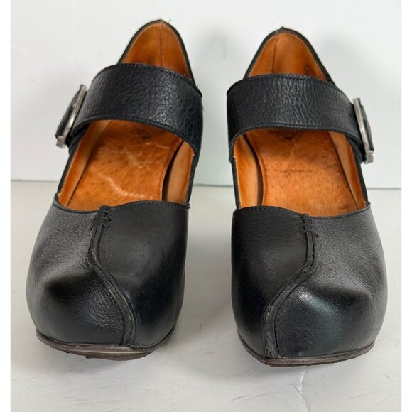 John Fluevog Leather Prepare Leader Platform Mary Jane Heels Black - Picture 4 of 12